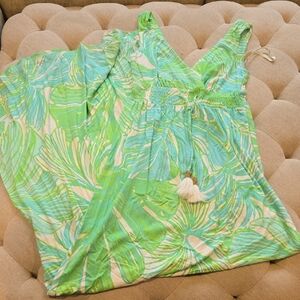 Lilly Pulitzer Green and Blue Leaf Dress